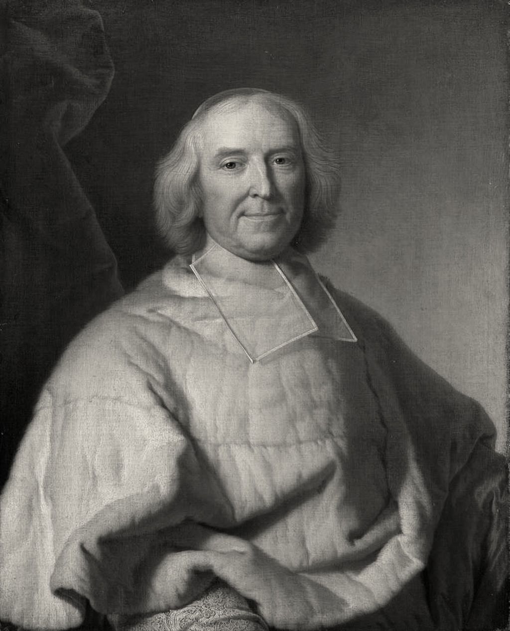 Painted portrait of an elderly cardinal in robes, turned slightly to the right.